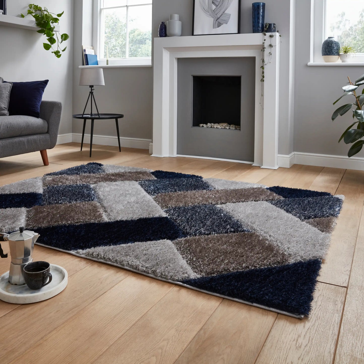 Olympia 2239 Grey Navy Rug RS