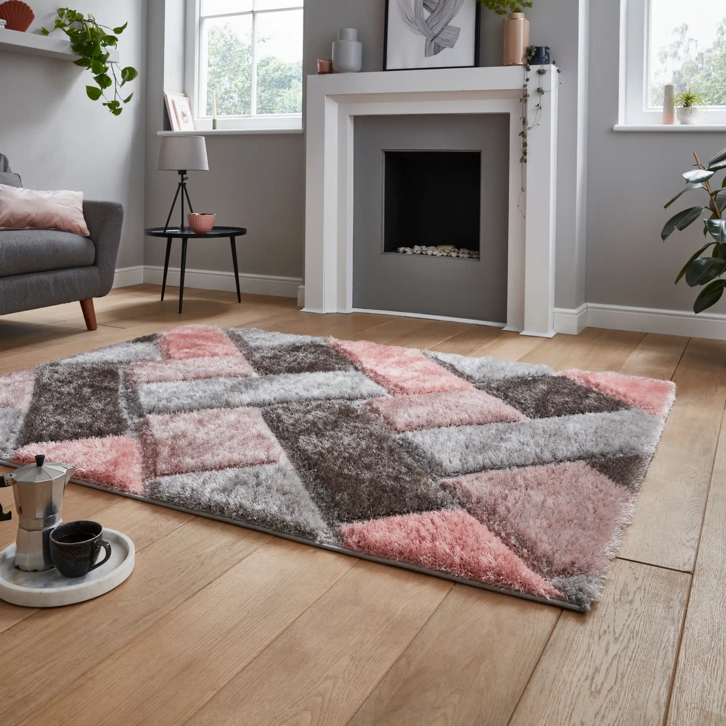 Olympia 2239 Grey Pink Rug RS