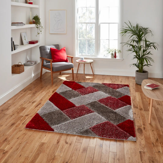 Olympia 2239 Grey Red Rug RS