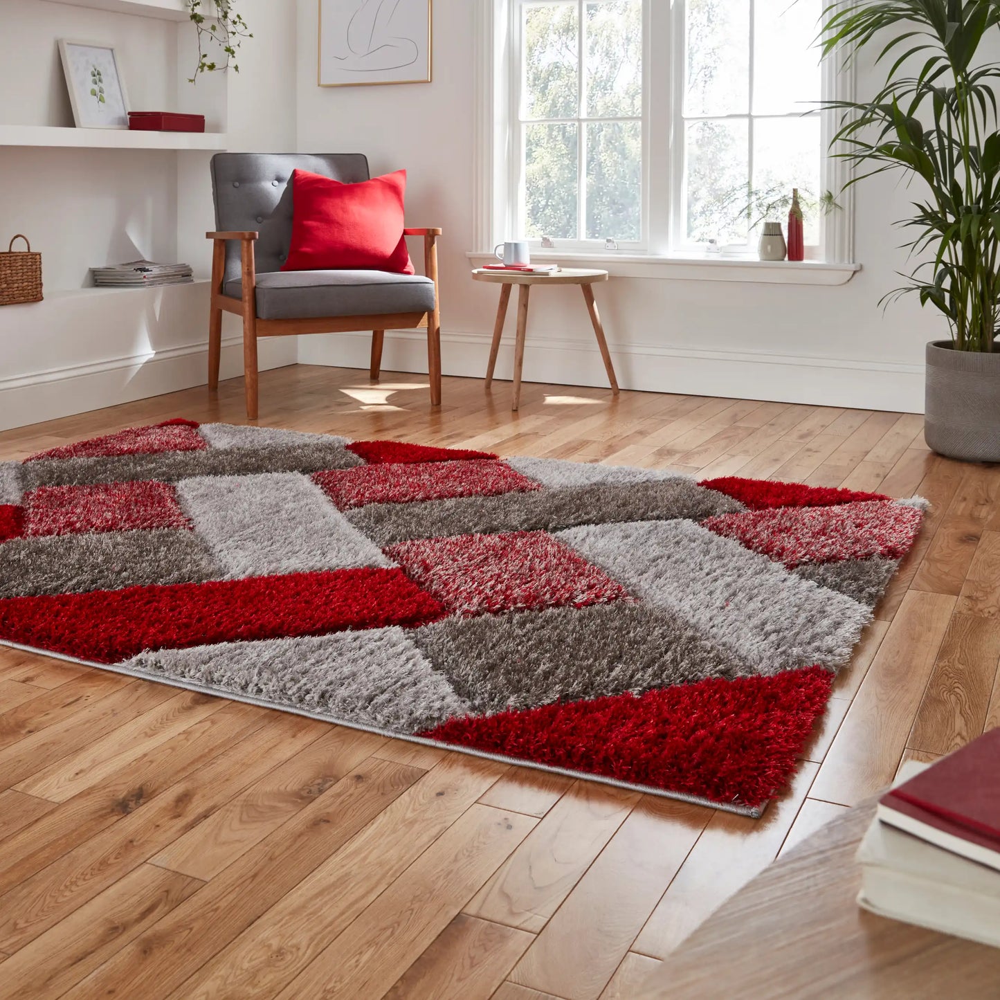 Olympia 2239 Grey Red Rug RS