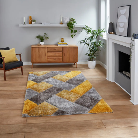Olympia 2239 Grey Yellow Rug RS