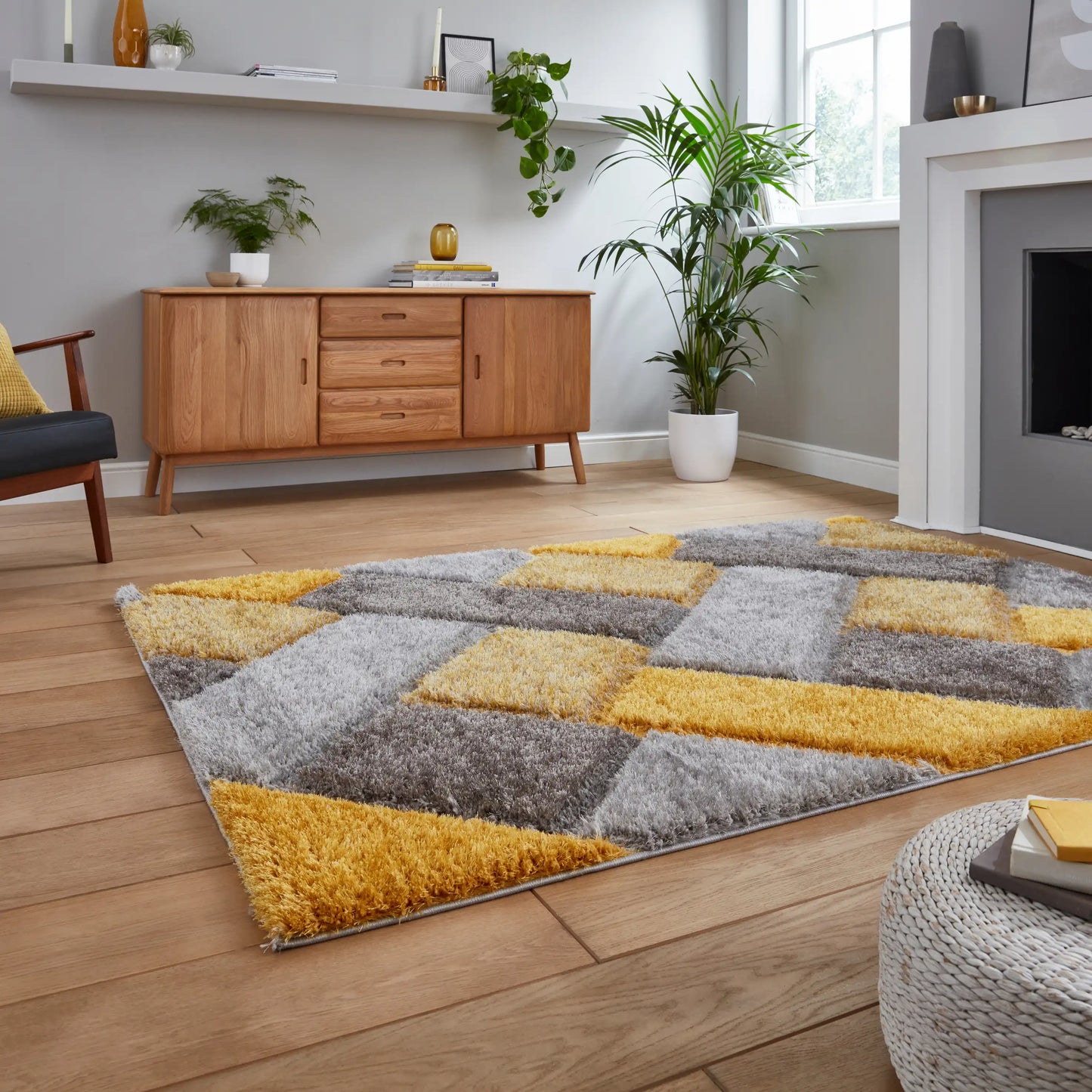 Olympia 2239 Grey Yellow Rug RS