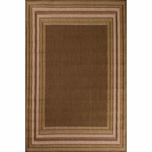 Indoor Outdoor Border Rugs in Green by Rugstyle