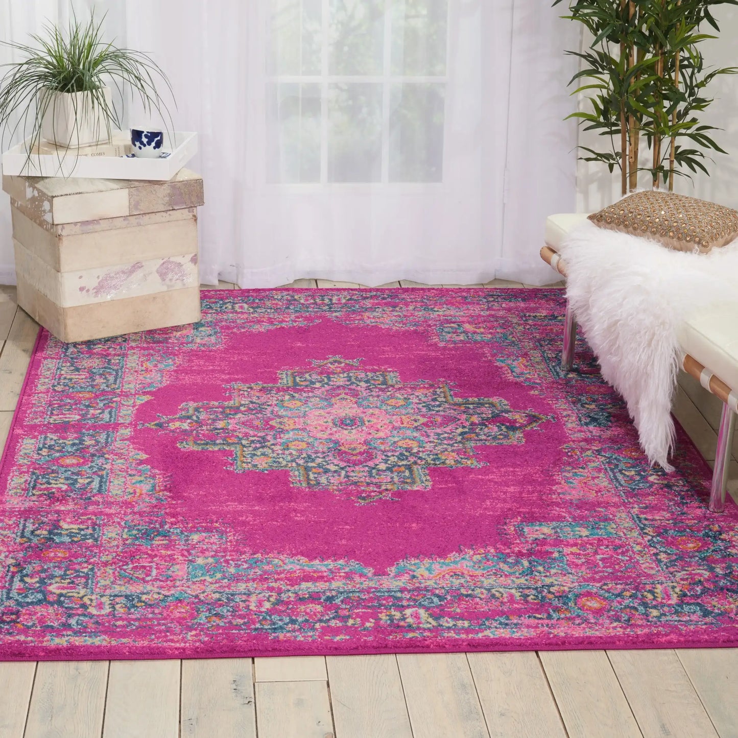 Passion Nourison PSN03 Fuchsia Rug RS