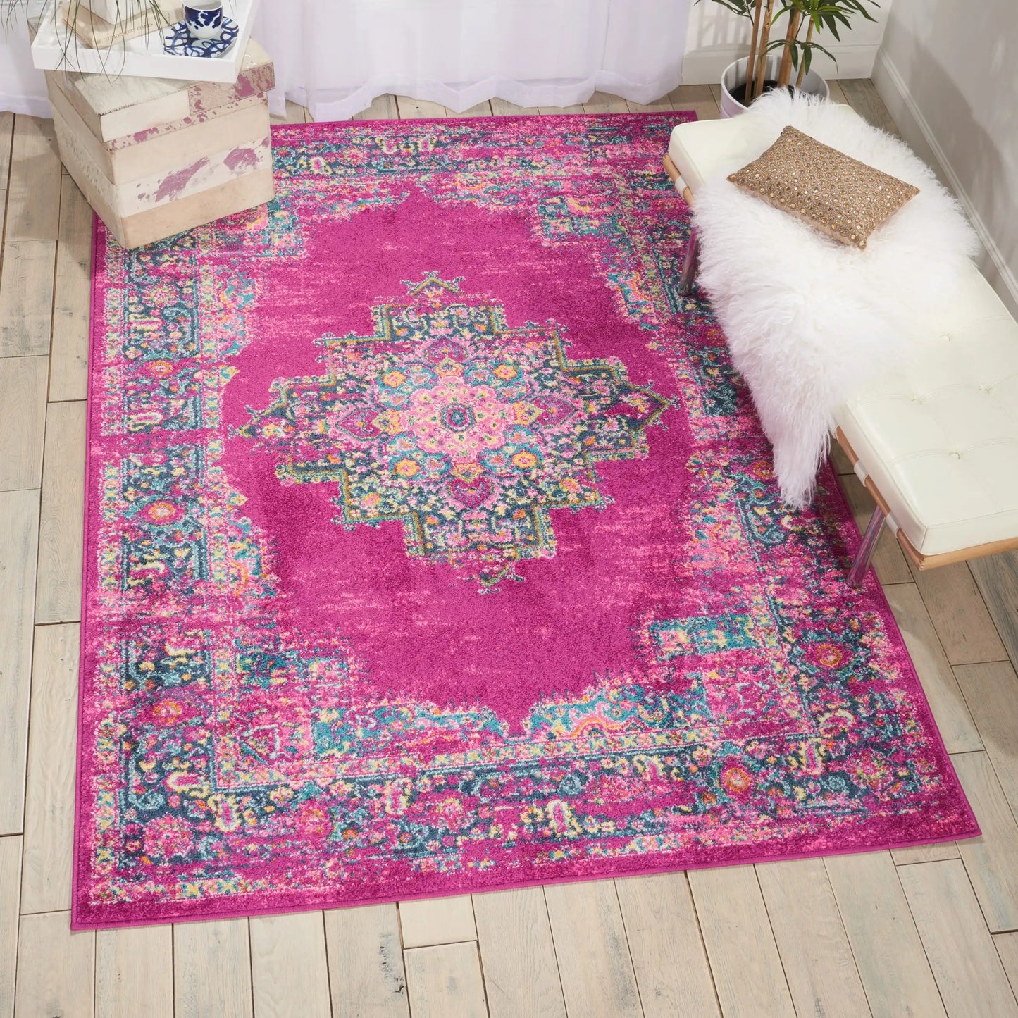 Passion Nourison PSN03 Fuchsia Rug RS