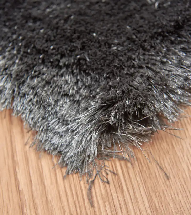 Asiatic whisper graphite Grey Living Room Shaggy Rug.