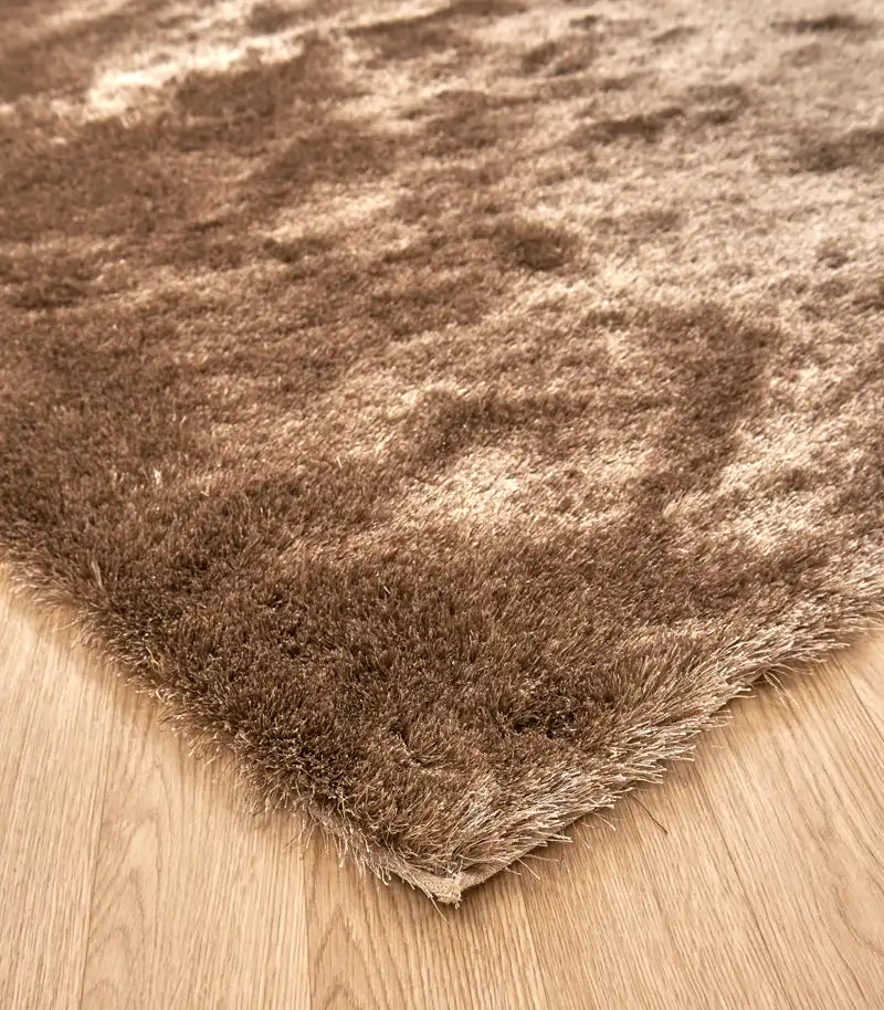 Asiatic whisper mocha Brown Living Room Shaggy Rug.