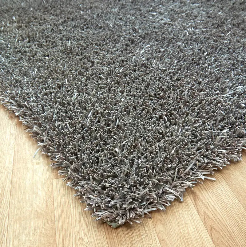 Asiatic metallica metallica silver Grey  Shaggy Rug.