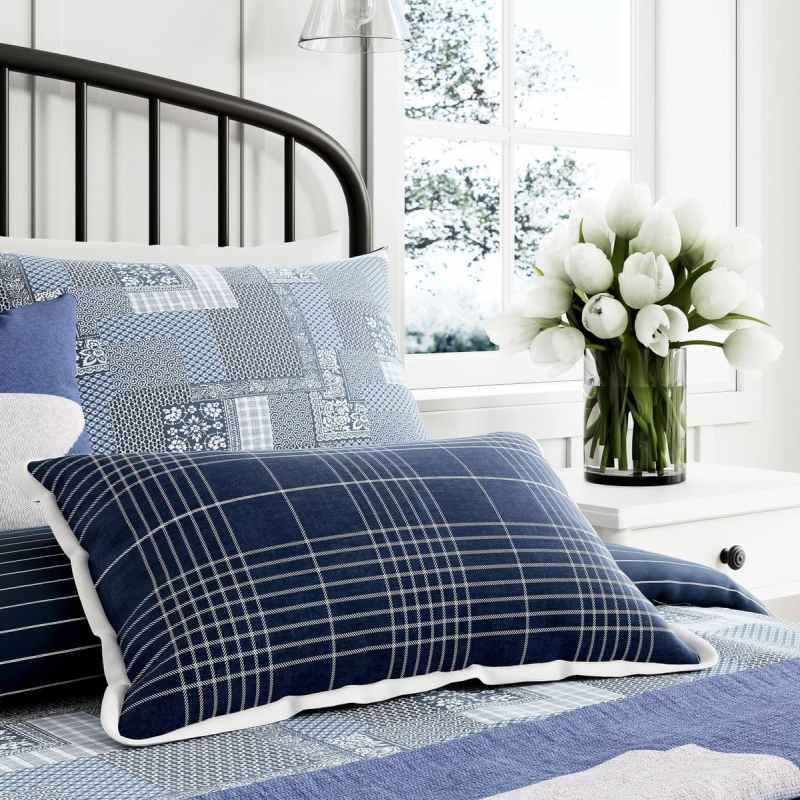 Paisley Patch Bedding by Helena Springfield x Long Island in White Navy