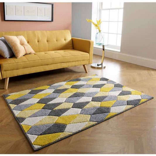 Portland Rugs 1290 E in Grey ochre