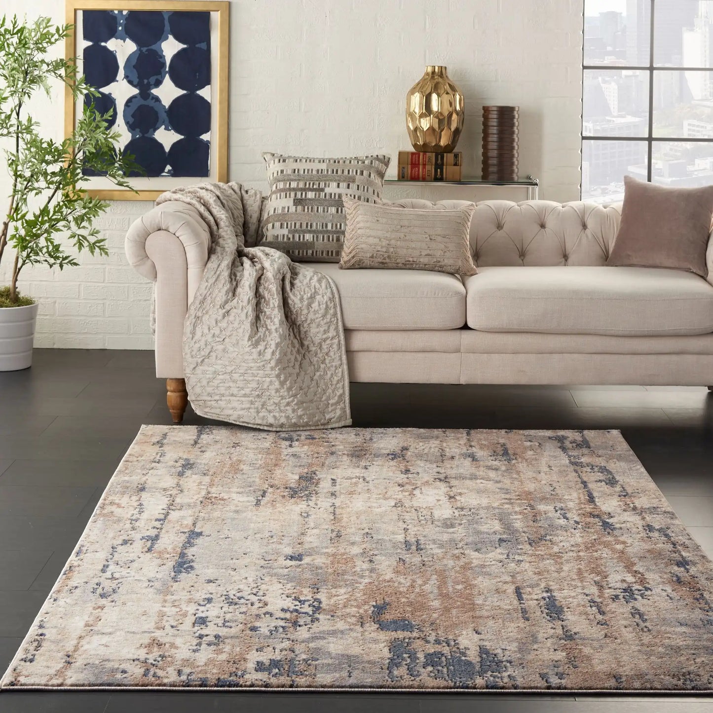 Quarry QUA01 Beige Grey Rug RS