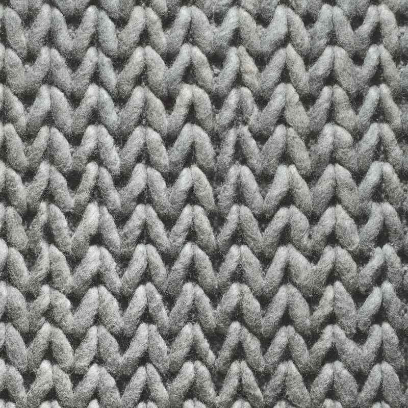 Fusion Plain Modern Chunky Knit Wool Rugs in Dove Grey