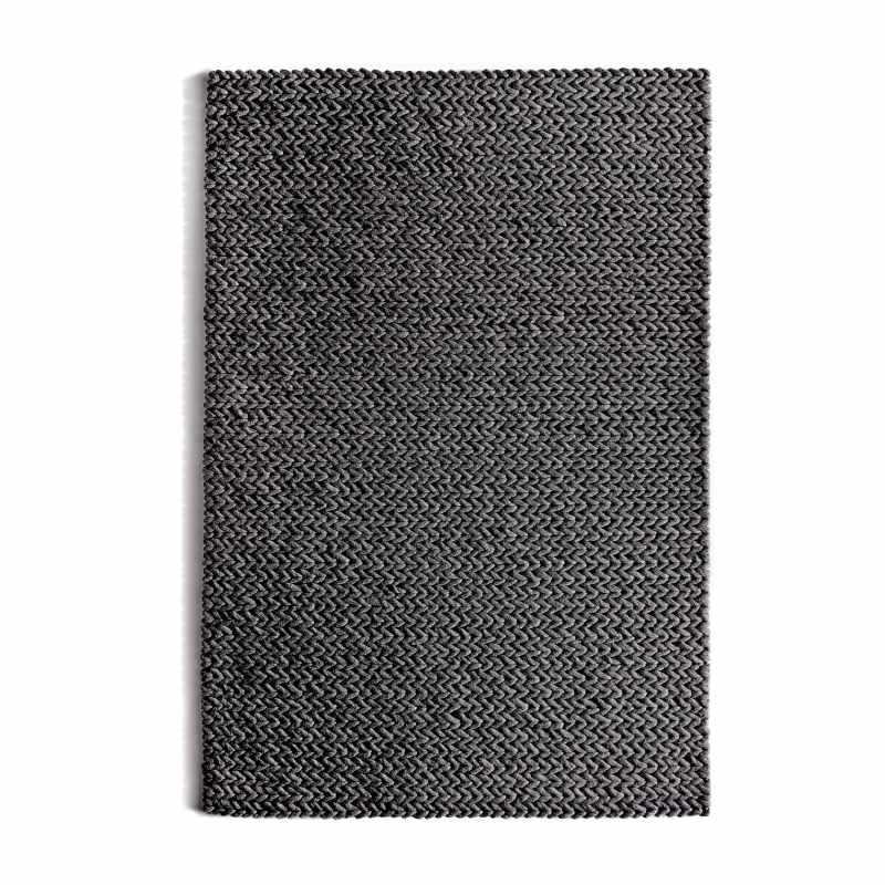Fusion Plain Modern Chunky Knit Wool Rugs in Fossil