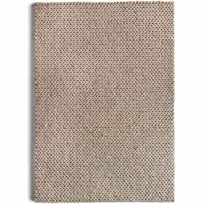 Wool Knit Rug Fusion Plain Modern Wool Chunky Knit Rugs in Oyster – The Rug Seller