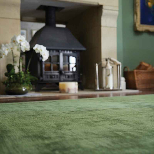 Karma Plain Viscose rugs in Fern Green