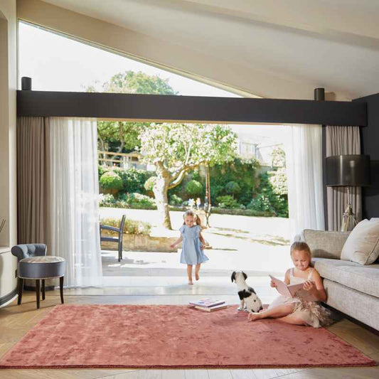 Karma Plain Viscose rugs in Tuscan Rose