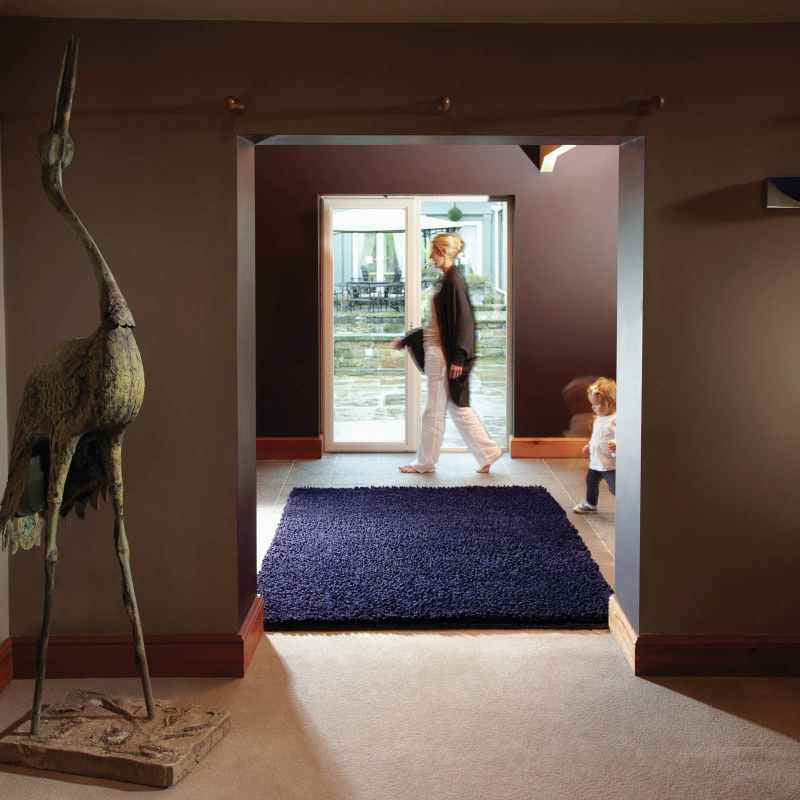 Maine Shaggy Wool Rugs in Midnight