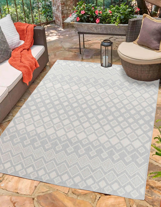 Sky Outdoor Rhombus Silver Rug