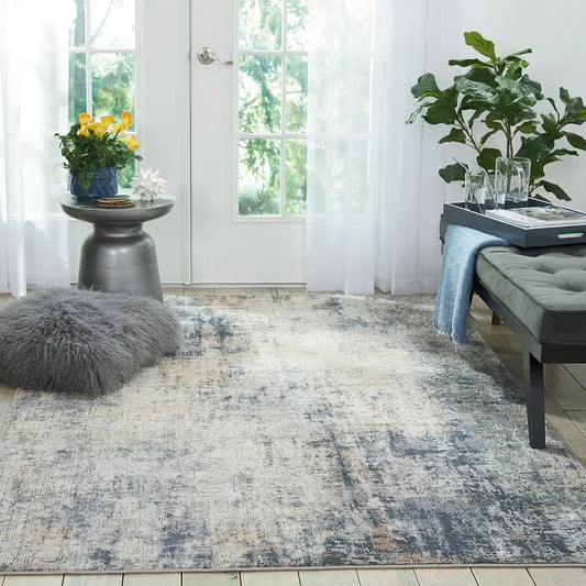 Rustic Textures RUS01 Grey Beige Rug RS