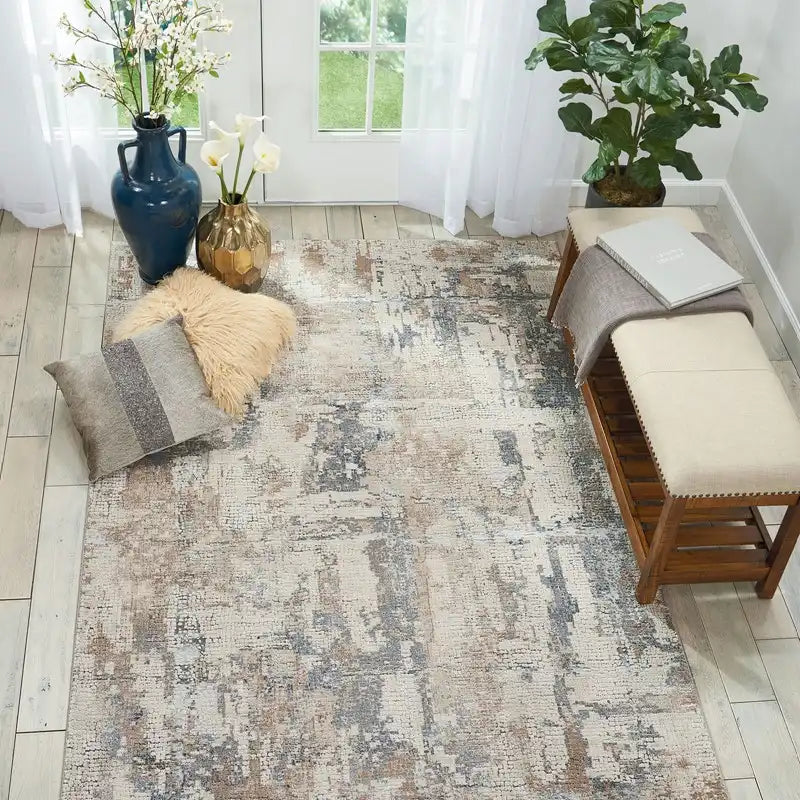 Rustic Textures RUS06 Beige Grey Rug RS