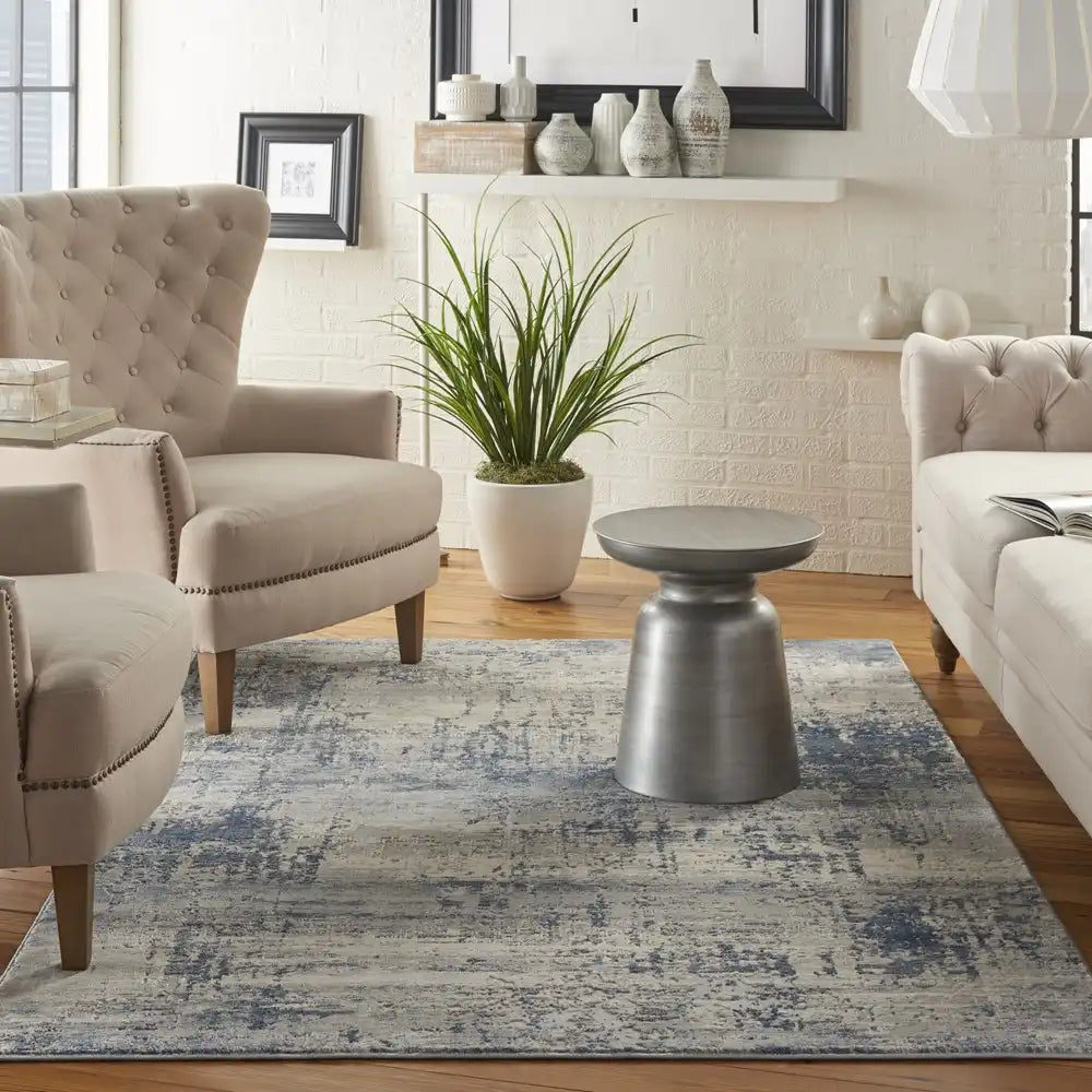 Rustic Textures RUS10 Ivory Blue Rug RS