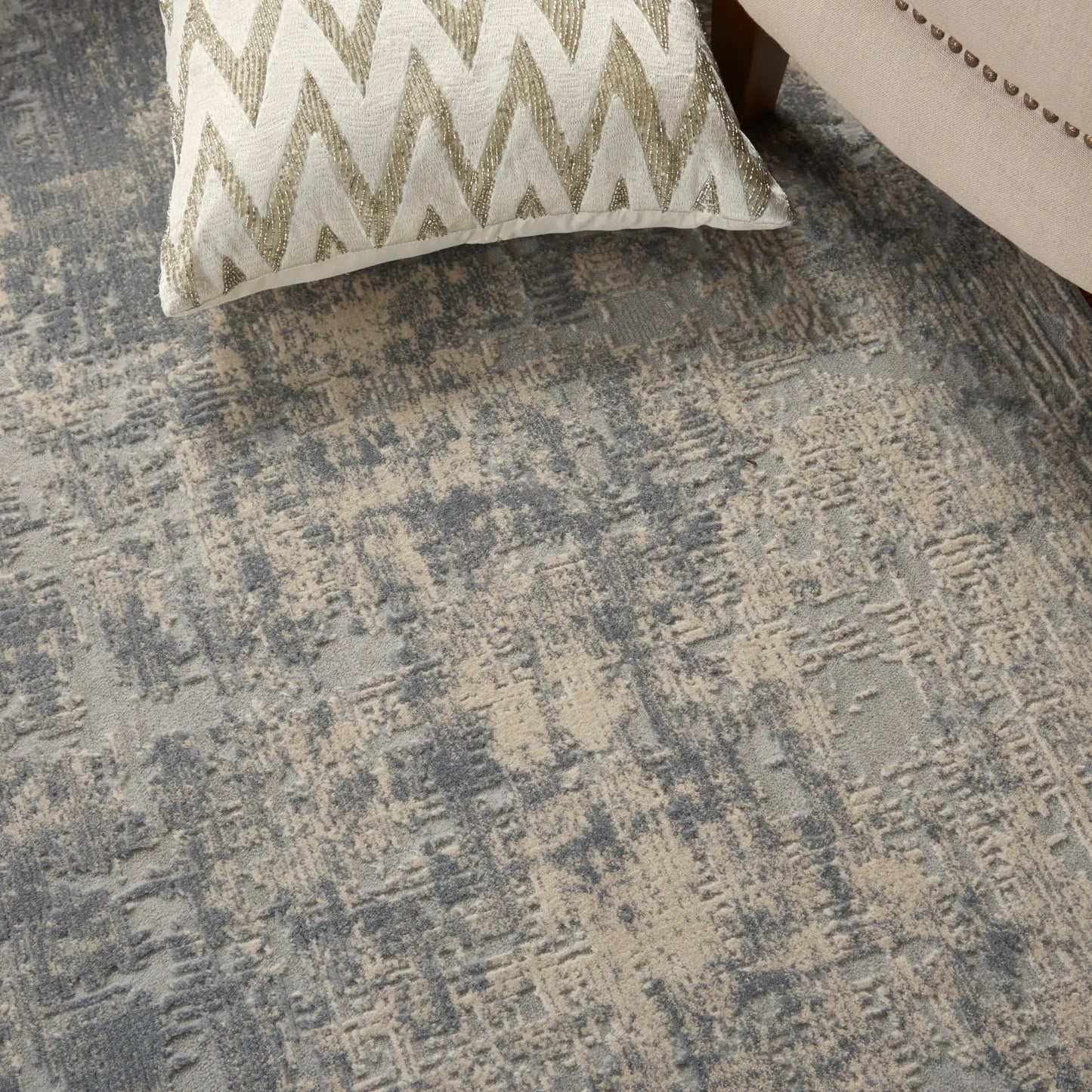 Rustic Textures RUS01 Ivory Silver Rug RS