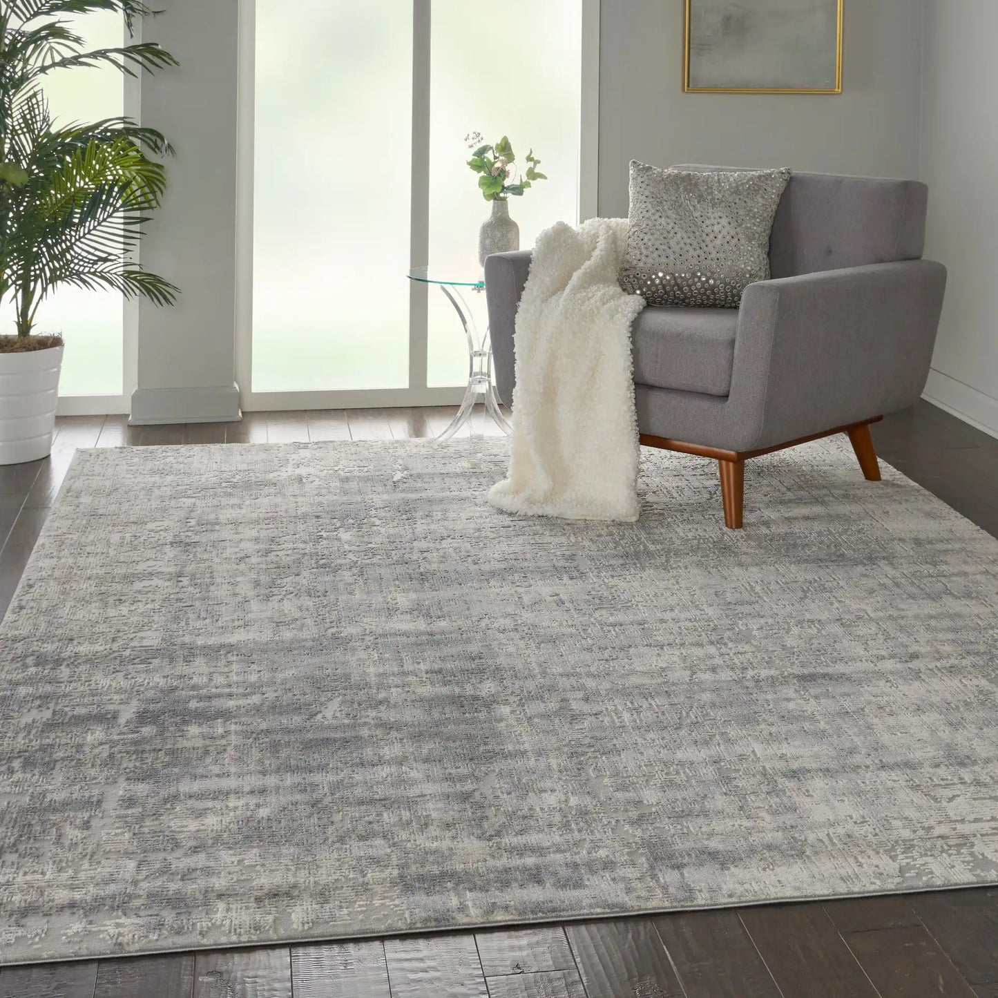 Rustic Textures RUS01 Ivory Silver Rug RS