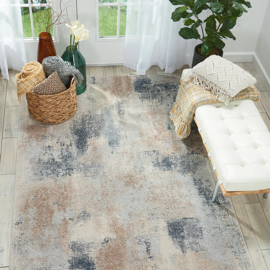 Rustic Textures RUS02 Beige Grey Rug RS