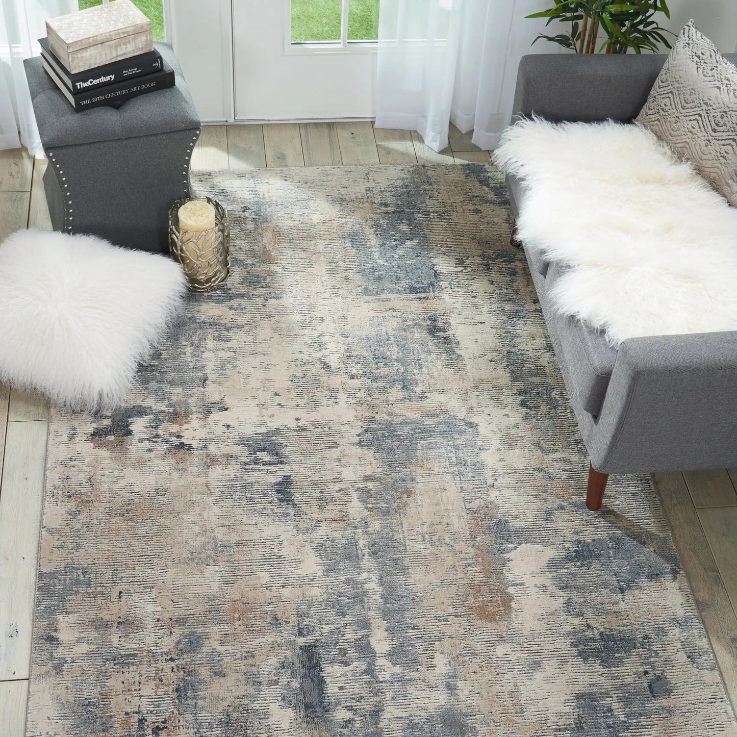 Rustic Textures RUS05 Beige Grey Rug RS
