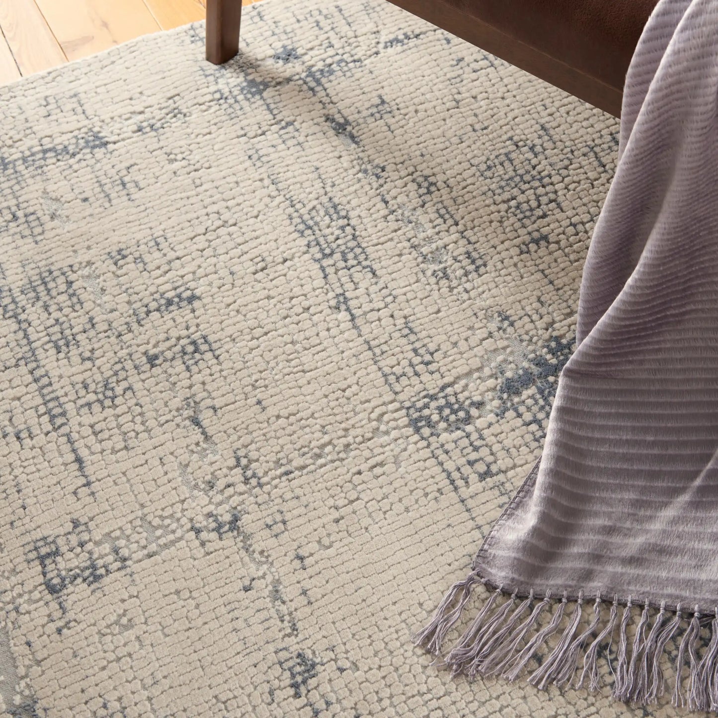 Rustic Textures RUS06 Ivory Blue Rug RS