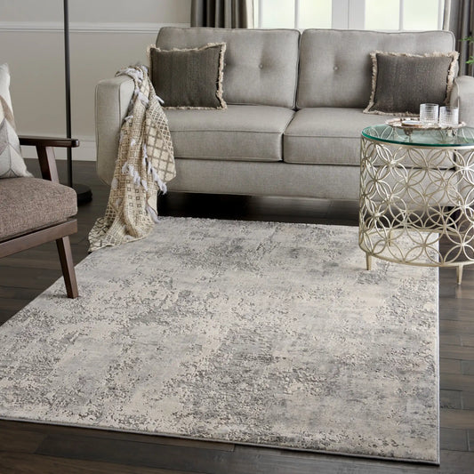 Rustic Textures RUS07 Grey Beige Rug RS
