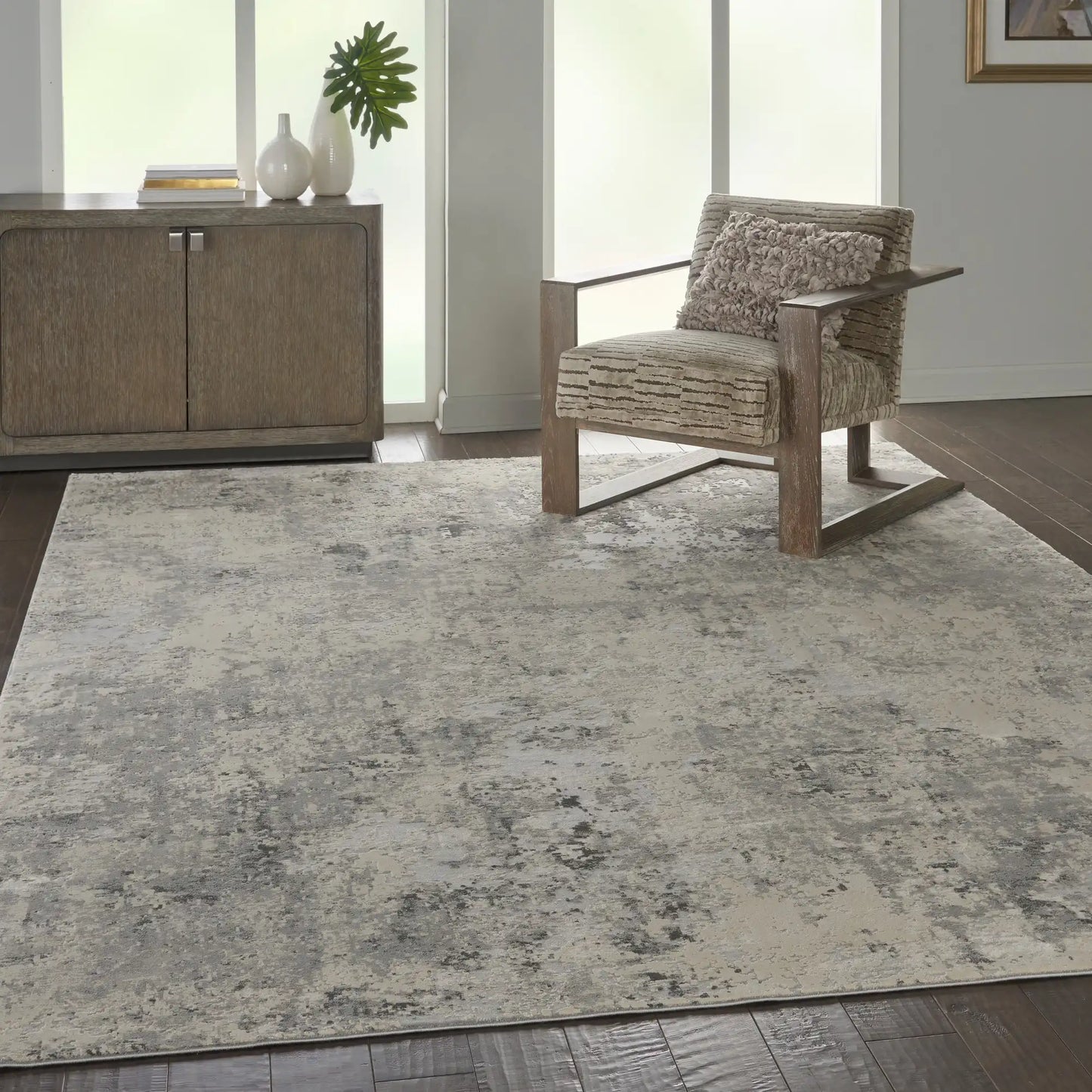Rustic Textures RUS07 Grey Beige Rug RS