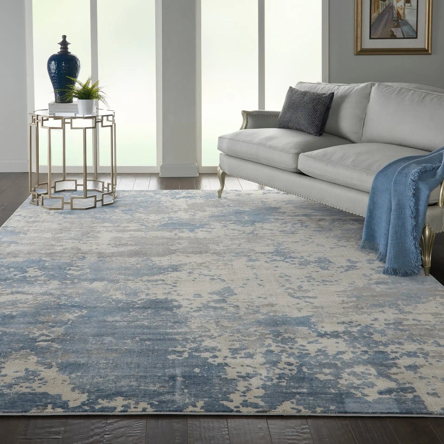 Rustic Textures RUS08 Grey Blue Rug RS
