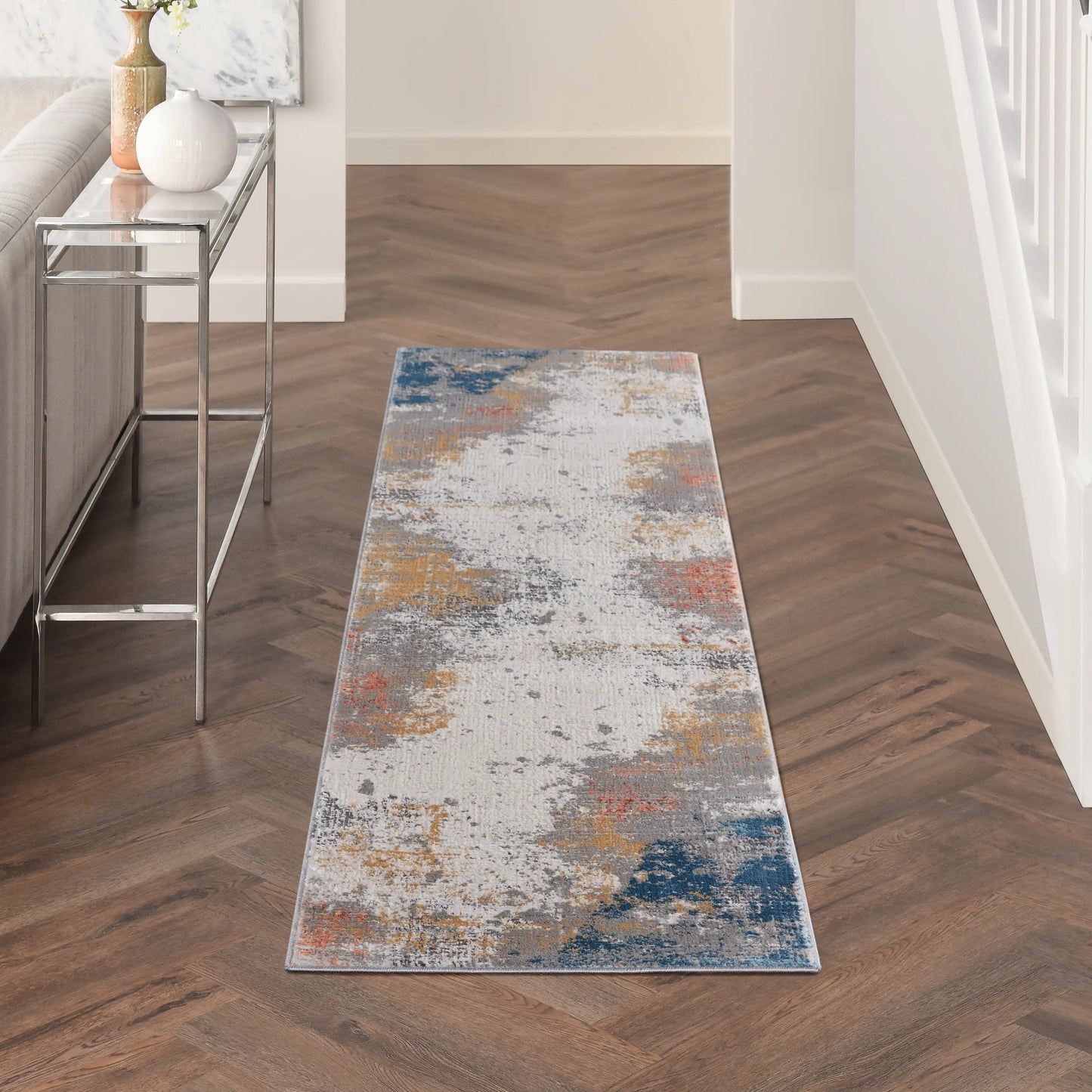 Rustic Textures RUS13 Grey Blue Rug RS