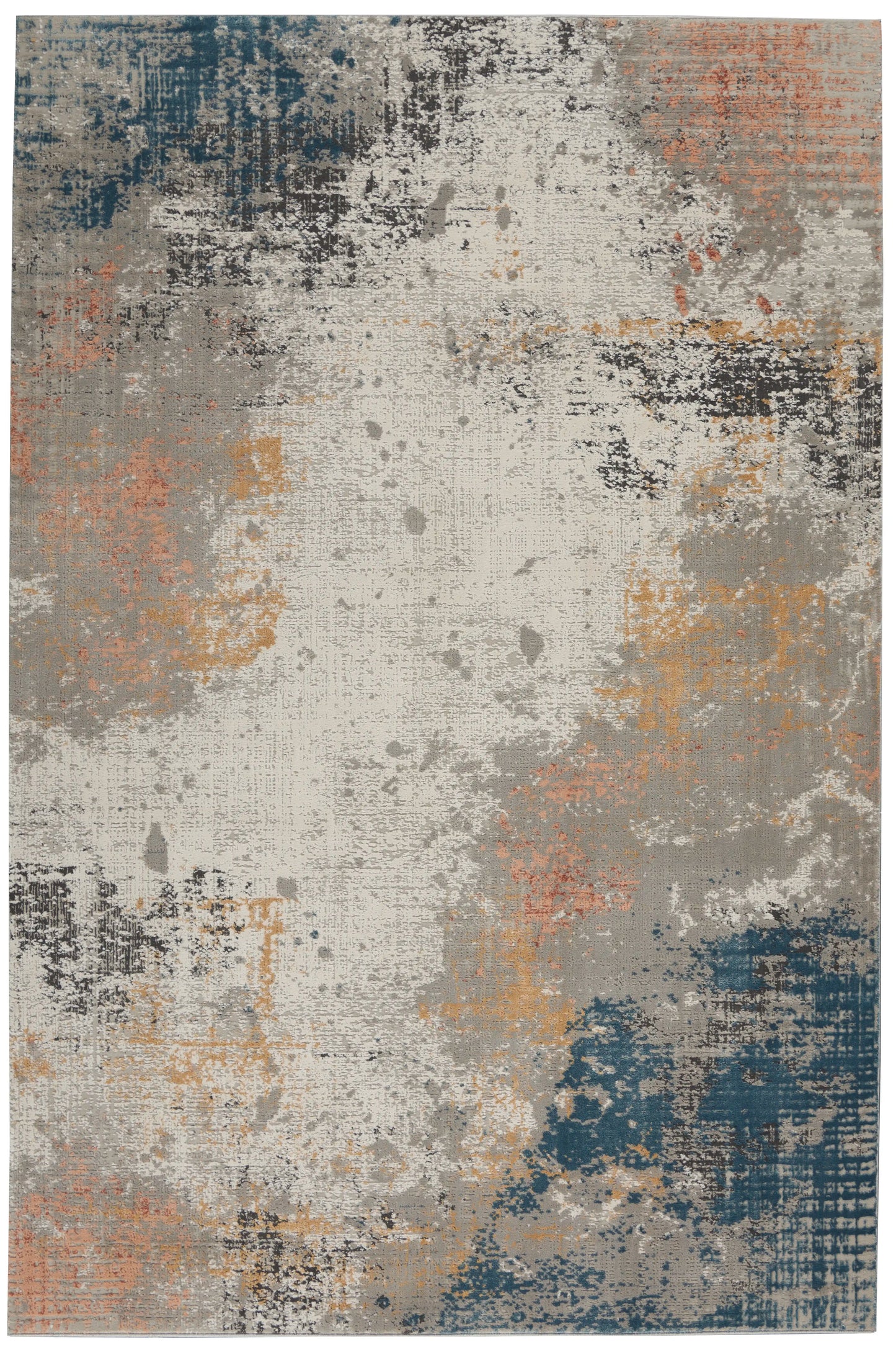 Rustic Textures RUS13 Grey Blue Rug RS