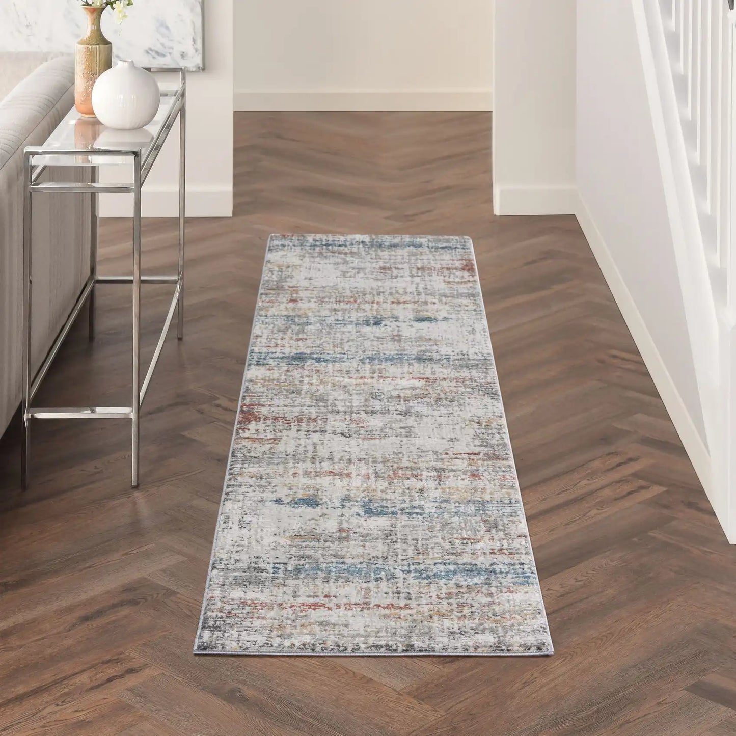 Rustic Textures RUS14 Light Grey Multi Rug RS