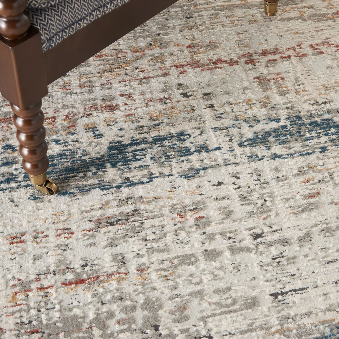 Rustic Textures RUS14 Light Grey Multi Rug RS