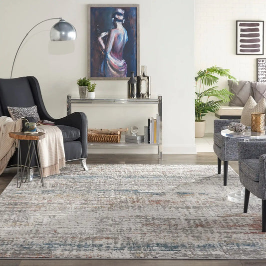 Rustic Textures RUS14 Light Grey Multi Rug RS