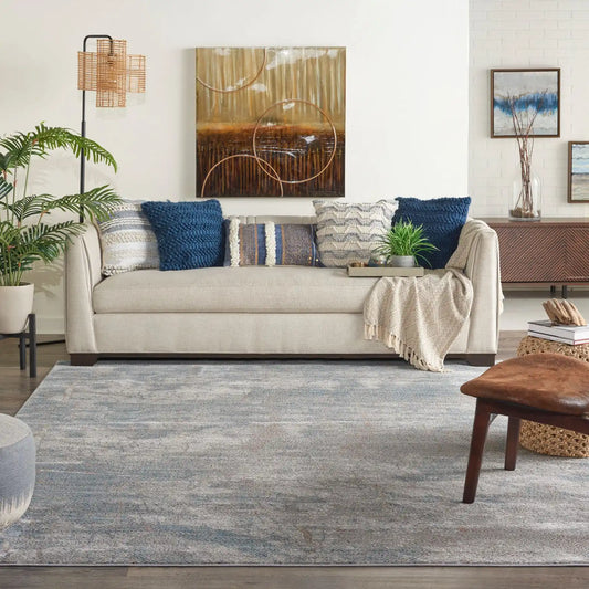 Rustic Textures RUS15 Light Grey Blue Rug RS