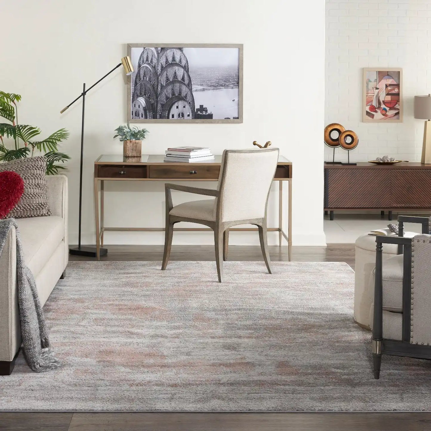 Rustic Textures RUS15 Light Grey Rust Rug RS