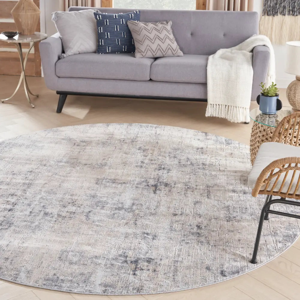 Rustic Textures RUS01 Grey Beige Rug RS