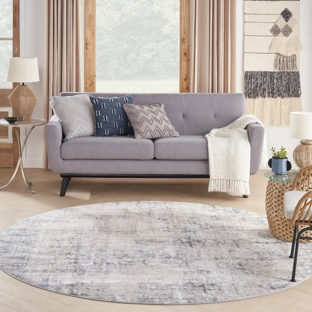 Rustic Textures RUS01 Grey Beige Rug RS