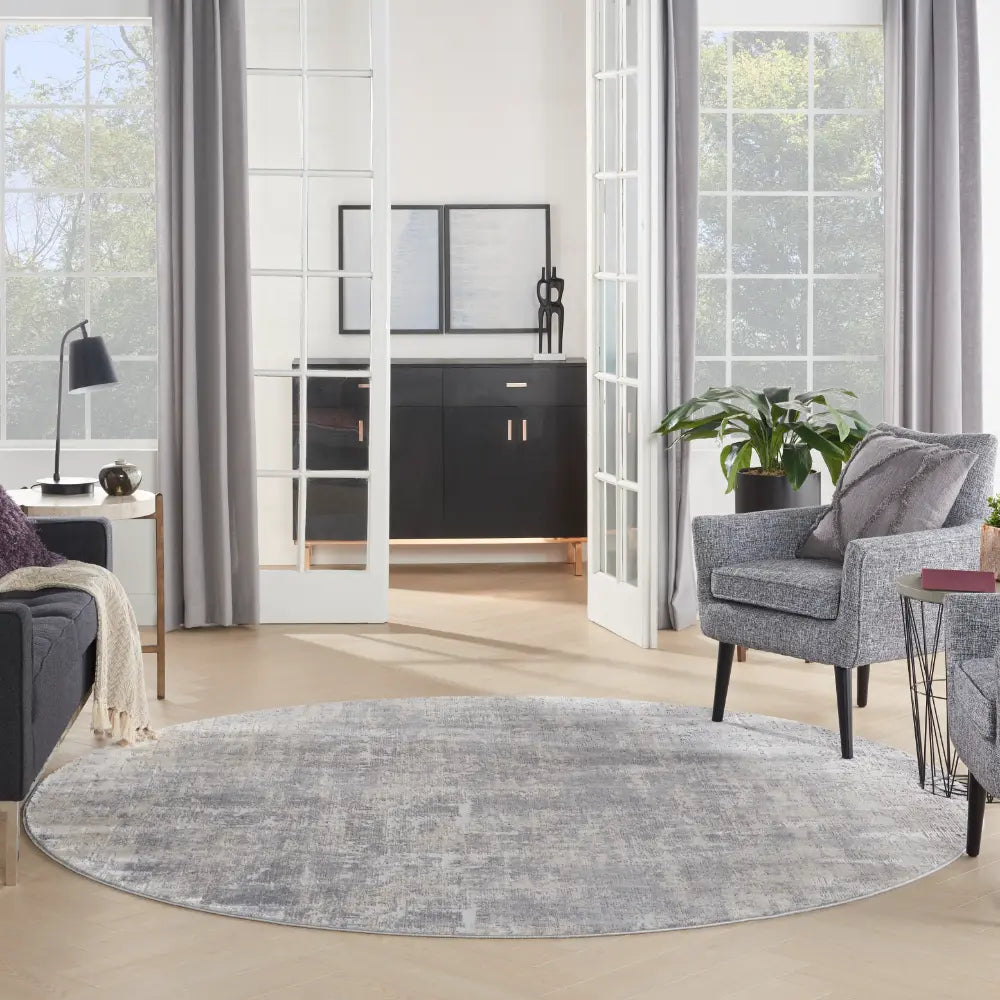 Rustic Textures RUS01 Ivory Silver Rug RS