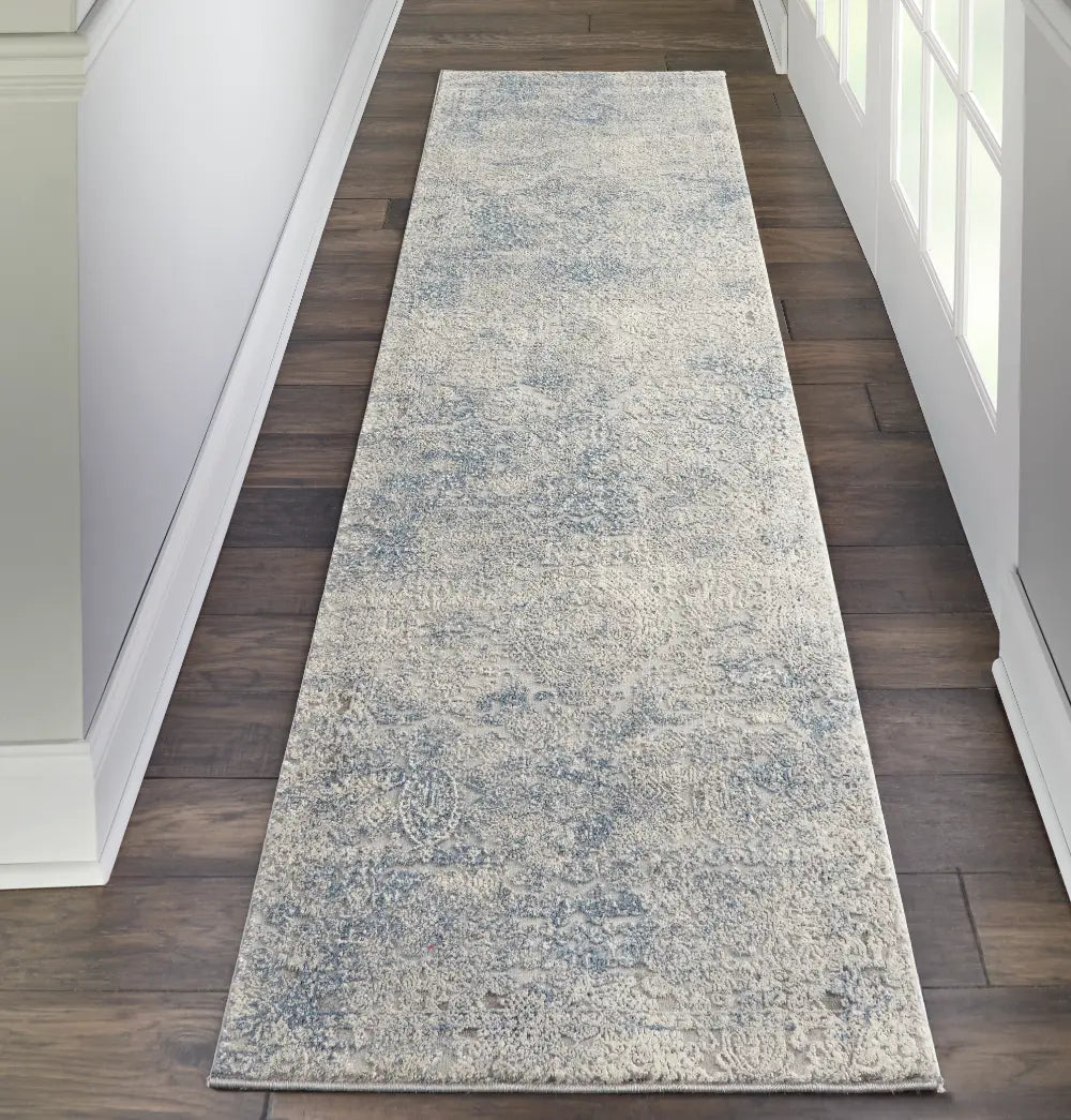 Rustic Textures RUS09 Ivory Light Blue Rug RS