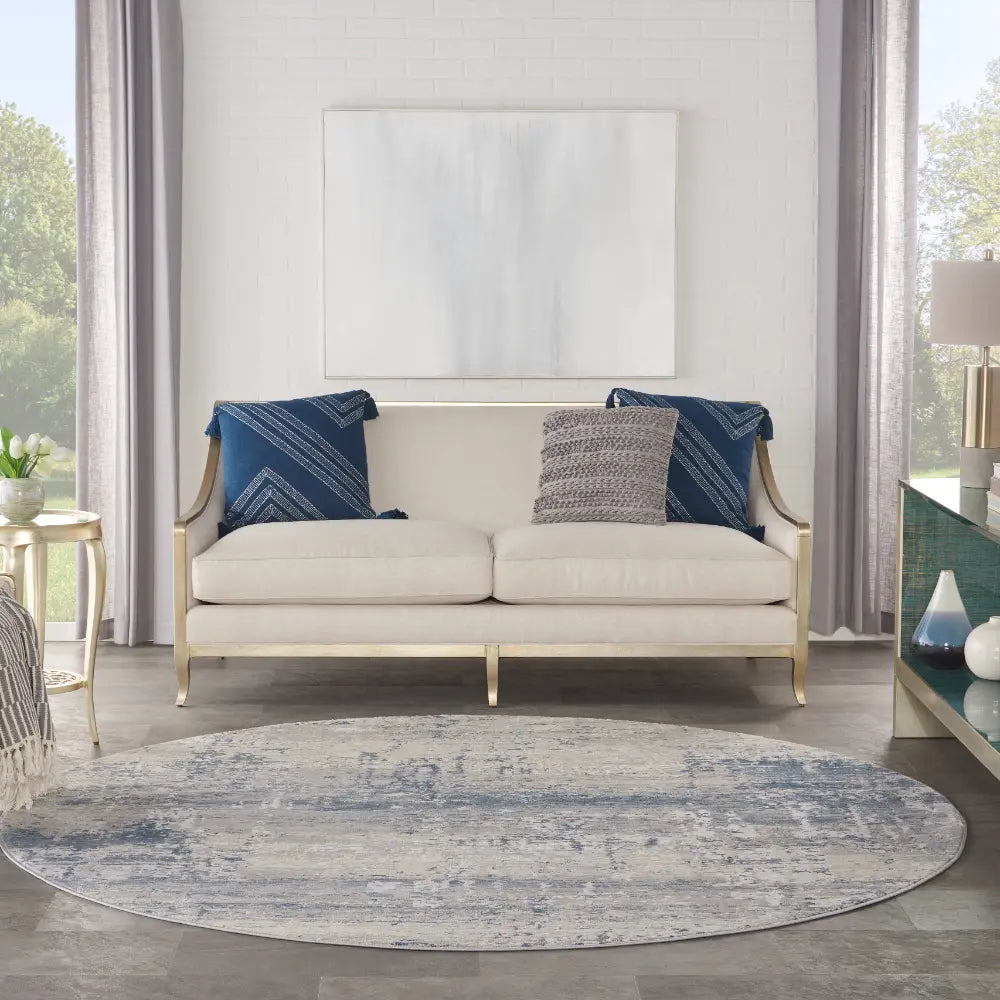 Rustic Textures RUS10 Ivory Blue Rug RS