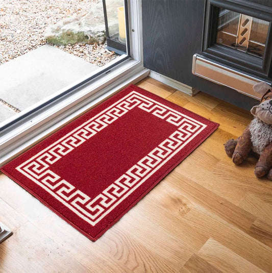 Washable Gel-Back Havana 413 Red Cream Rug