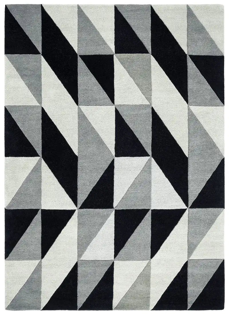 Asiatic reef rf08 flag grey Grey, Black Living Room Wool Rug.