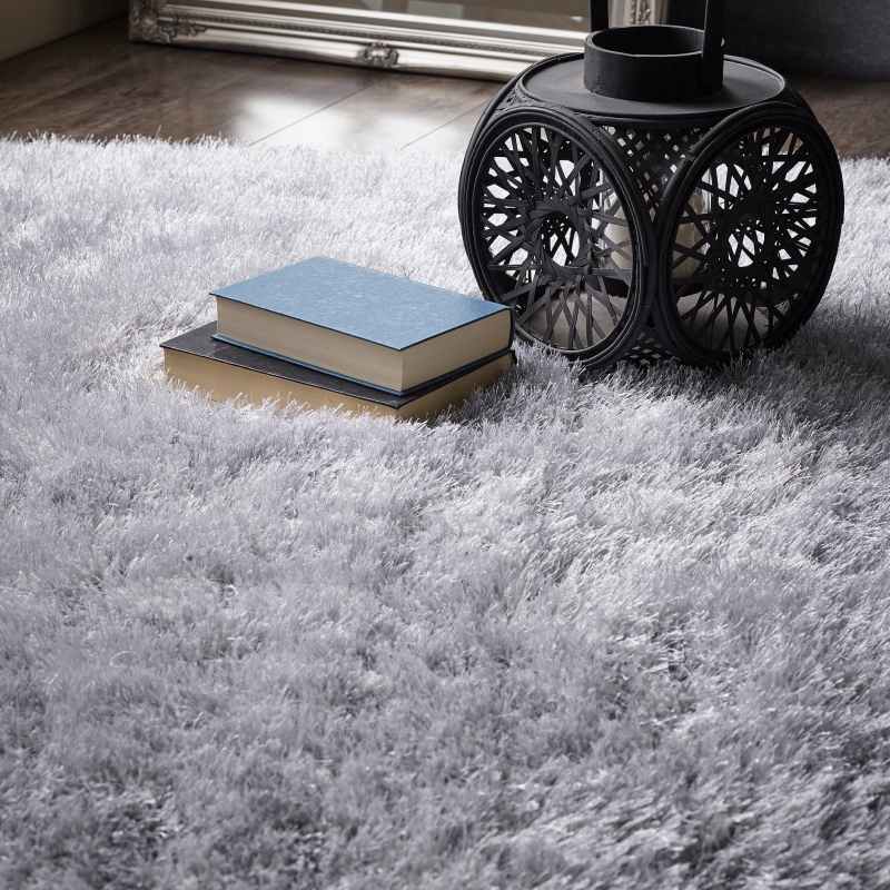 Ritzy Shaggy Rug by Origins in Silver Grey