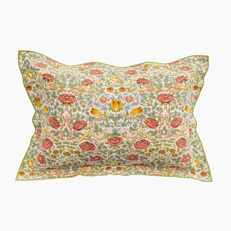 Rose Floral Bedding by Morris & Co in Boughs Green Rose