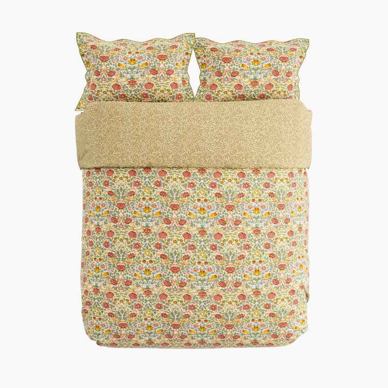 Rose Floral Bedding by Morris & Co in Boughs Green Rose